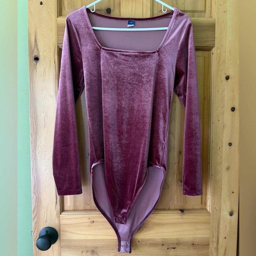Old Navy Velvet Bodysuit - Mauve